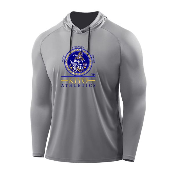 Gray Hooded Long Sleeve Tee